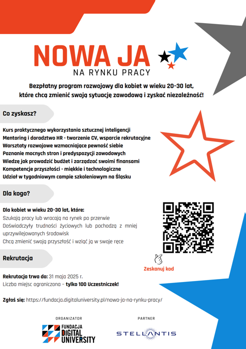 Bezpłatny program rozwojowy dla kobiet, które chcą zmienić swoją sytuację zawodową